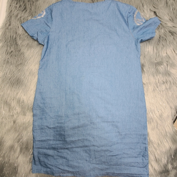 Unique ,,MK" embellished Denim Tunic dress - Picture 4 of 5